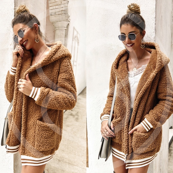 Jackets & Blazers - CINDY Furry Blush Hoodie